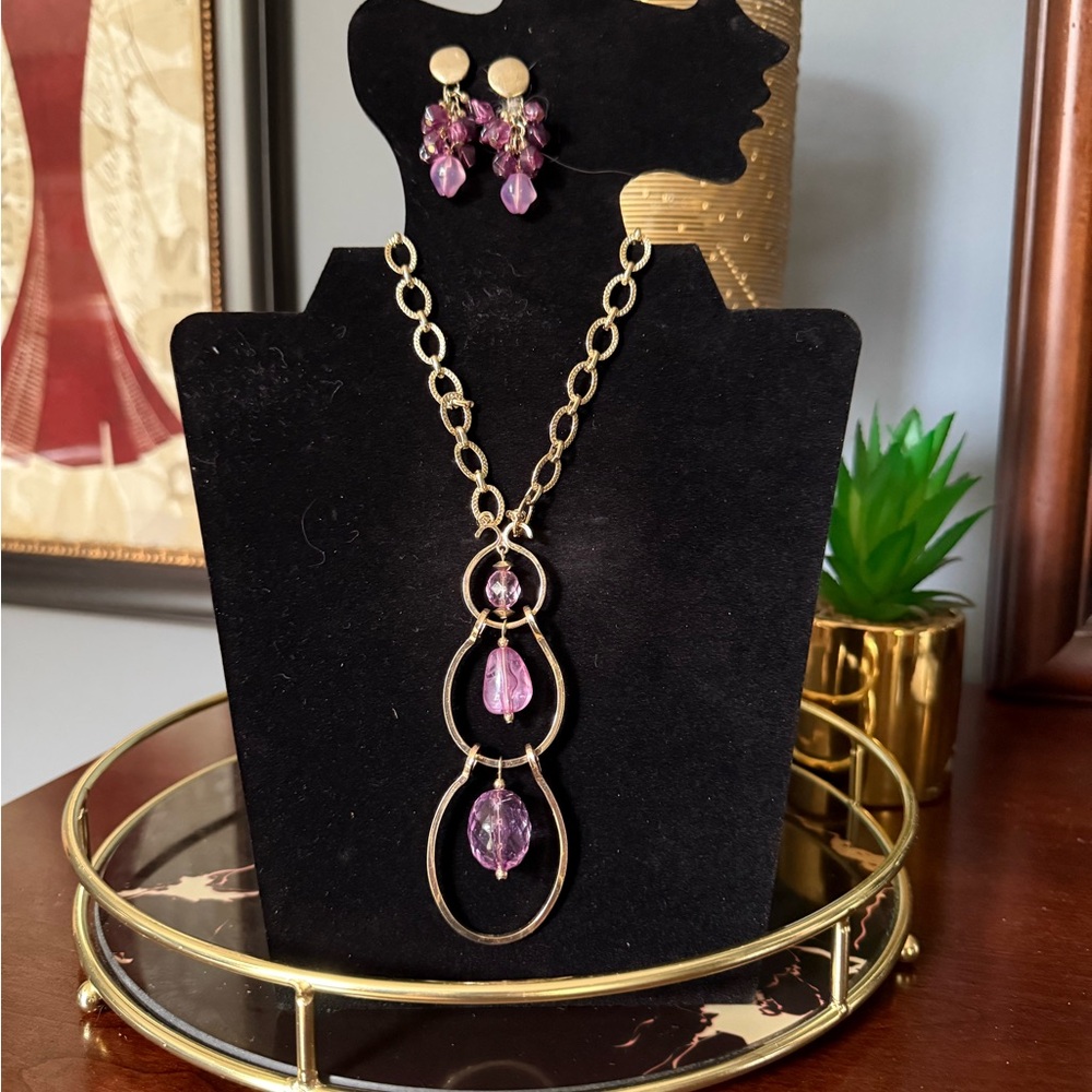 Elegant Gold and Purple Jewelry Set by Chico’s